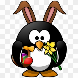 Penguin Easter Bunny T-shirt Happy Easter - Easter Penguin, HD Png Download