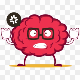 Brain Emoji Stickers By El Mehdi Laidouni - Angry Brain Cartoon, HD Png Download
