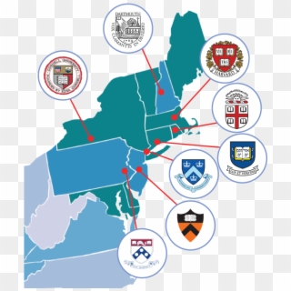 Ivy League Map, HD Png Download