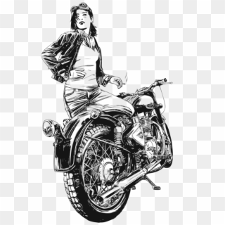 This Free Icons Png Design Of Motorbike, Woman, Motorcycle, - Woman On A Motorbike, Transparent Png