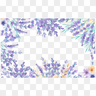 Decorative Flower Frame Watercolor Patterns Designer - Watercolor Purple Frame Png, Transparent Png