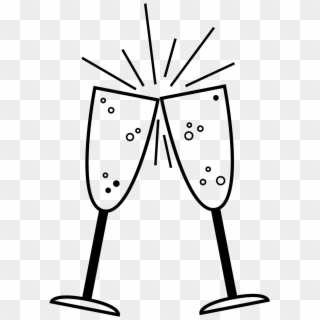 Clip Art Freeuse Stock Champagne Flute Drawing At Getdrawings - Draw A Champagne Glass, HD Png Download