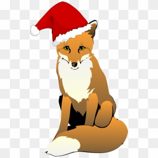 This Free Icons Png Design Of Fox Wearing Santa Hat, Transparent Png
