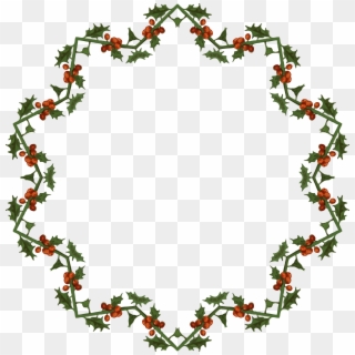 Christmas Day Wreath Garland Christmas Decoration Clip - Christmas Borders Round, HD Png Download