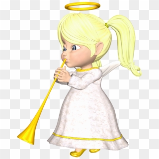 Cute Blonde Angel With Horn Large Png Clipart - Doll, Transparent Png