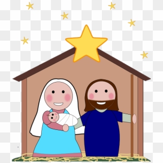 Free Nativity Clipart Silhouette - Cartoon Simple Nativity Scene, HD Png Download