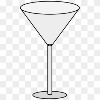 Glass Clipart Martini - Black And White Martini Glass Outline Png, Transparent Png