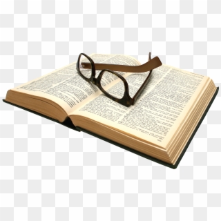 Open Bible Transparent Background - Book With Glasses Png, Png Download