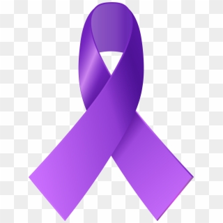 Purple Awareness Ribbon Png Clip Art - Purple Cancer Ribbon Png, Transparent Png
