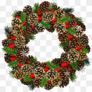 Transparent Christmas Pinecone Wreath Png Clipart - Christmas Pine Cone Wreath, Png Download