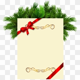 Christmas Blank With Pine Branches Png Clipart Picture - Naya Saal Ki Shubhkamnaye, Transparent Png