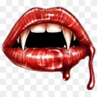 Vampire Teeth Vampireteeth Mouth Lips Red, HD Png Download