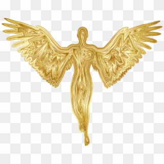 Cherub Angel Silhouette God Supernatural - Gold Angel Silhouette Png, Transparent Png