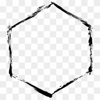 4 Grunge Hexagon Frame Png Transparent - Shape Transparent Hexagon Png, Png Download