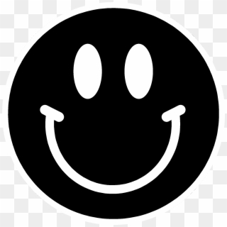 Png Happy Face Black And White Transparent Happy Face - Smiley Face Clipart Black, Png Download