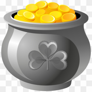 Clipart Library Pot Of Gold Coins Clipart - St Patrick's Pot Of Gold, HD Png Download