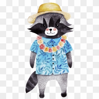 Hawaiian Style Raccoon Png Transparent, Png Download