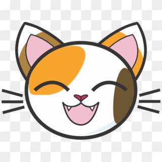 Calico Cat Face Vector Library Download - Cartoon Cat Head Cute, HD Png Download