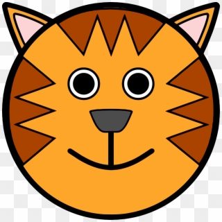 Circle Tigger Cat Face Clipart Png Image Download - Tiger Face Cartoon Drawing, Transparent Png