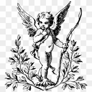 Baby Cupid Transprent Png Free - Angel With Bow And Arrow Tattoos, Transparent Png