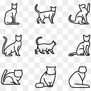 Cat Breed Bodies - Cat Vector Line, HD Png Download
