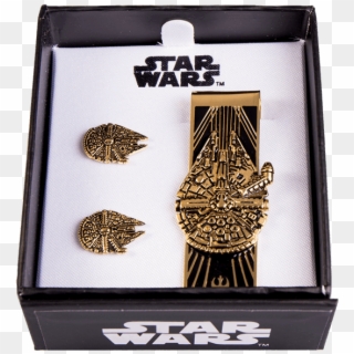 Millennium Falcon Tie Clip And Cuff-link Set - Droid Factory Star Wars Figure The Legacy Collection, HD Png Download