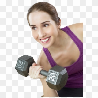 Download Young Fit Woman Exercises With Dumbbell Png - Fitness Hd Woman Png, Transparent Png