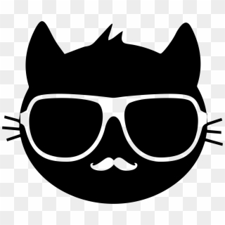 Cat Head Clipart - Cat With Sunglasses Svg, HD Png Download
