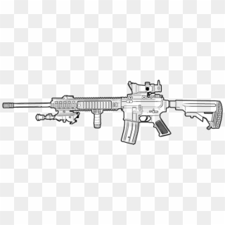 M4 Rifle Aeg - M4 Rifle Black And White, HD Png Download