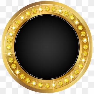 Seal Gold Black Png Transparent Clip Art Image - Circle Gold Frame Png, Png Download