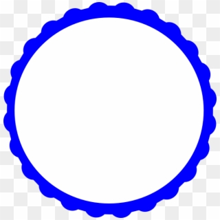 Blue - Scalloped Circle Blue, HD Png Download
