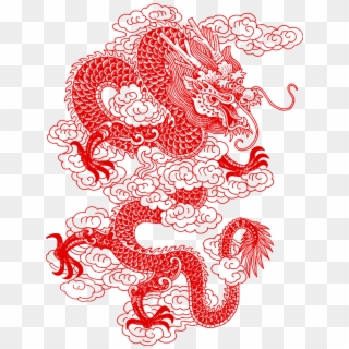 Reportar Abuso - Chinese Dragons Line Art, HD Png Download