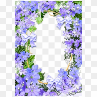 Go To Image - Purple Flowers Frame Png, Transparent Png