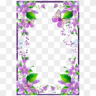 Free Png Best Stock Photos Light Purple Flowers And - Border Flower And Butterfly, Transparent Png