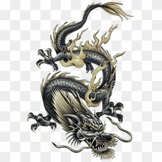 Tattoo Japanese Chinese Dragon Free Frame Clipart - Dragon Tattoo Design, HD Png Download