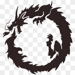 Ouroboros Chinese Dragon Japanese Dragon Drawing - Dragon In A Circle, HD Png Download