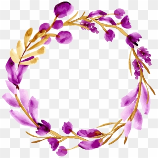 Watercolor Purple Flower Decoration Png Free Searchpng - Floral Design, Transparent Png