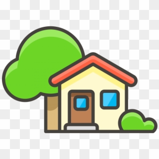 House With Garden Emoji Icon - House Tree Icon Png, Transparent Png