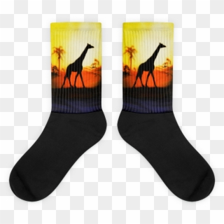 Giraffe Black Foot Socks Comfy Socks For Giraffe Lovers - Sock, HD Png Download