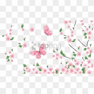Free Png Spring Png Png Image With Transparent Background - Flowers And Butterflies Png, Png Download