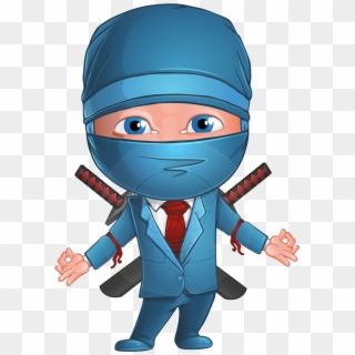 Businessman Dressed As Ninja Cartoon Vector Character - Business Ninja Clipart, HD Png Download