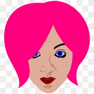 Pink Haired Woman Png Clip Art - Clipart Girl With Pink Hair, Transparent Png