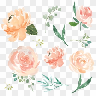 Peach Baby Bedding Hudson Company - Farmhouse Floral Clipart, HD Png Download