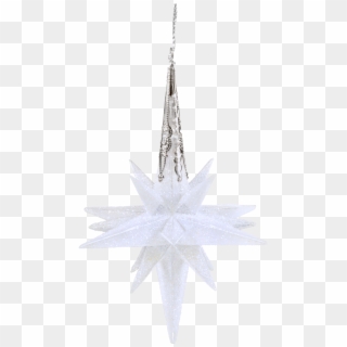 Star With Glitter, White, 10,5cm - Christmas Decoration, HD Png Download