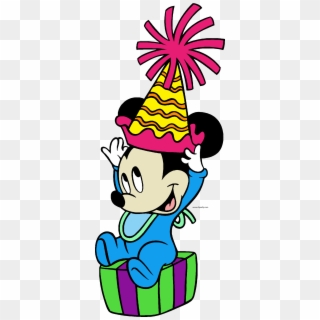 Baby Mickey Party Hat Suprise Clipart Png - Happy Birthday Mickey Mouse Baby, Transparent Png