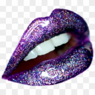 Purplelips Glitter Glitterlips Freetoedit - Galaxy Lip, HD Png Download