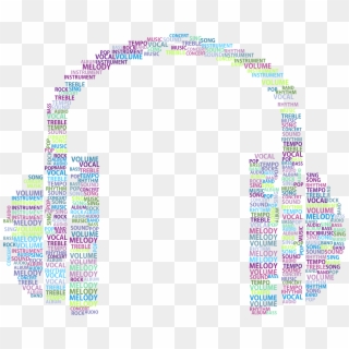 Music Headphones Word Cloud No Background Icons Png - Music Images No Background, Transparent Png