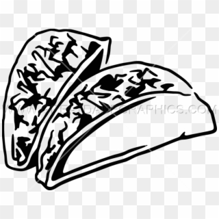 Tacos Clipart Two Pencil And In Color Tacos Clipart - Taco Black And White, HD Png Download