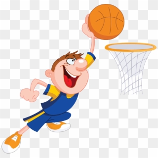 Basketball Team Clipart Child - Dunking Basketball Cartoon, HD Png Download