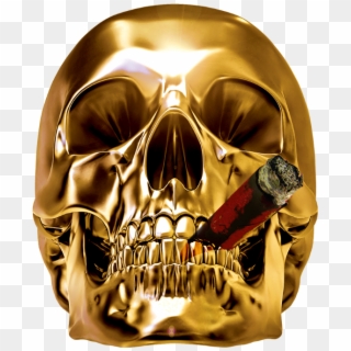 Metal Art Golden Cranial Transprent Png Free - Chrome Skull, Transparent Png
